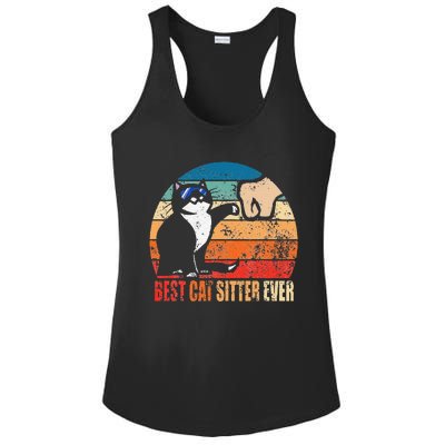 Best Cat Sitter Ever Funny Fist Bump Ladies PosiCharge Competitor Racerback Tank