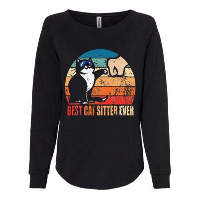 Best Cat Sitter Ever Funny Fist Bump Womens California Wash Sweatshirt