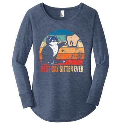 Best Cat Sitter Ever Funny Fist Bump Women's Perfect Tri Tunic Long Sleeve Shirt