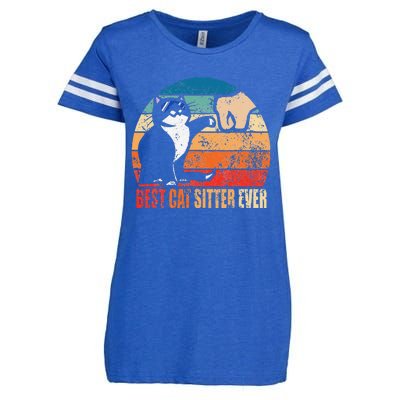 Best Cat Sitter Ever Funny Fist Bump Enza Ladies Jersey Football T-Shirt