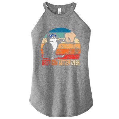 Best Cat Sitter Ever Funny Fist Bump Women's Perfect Tri Rocker Tank