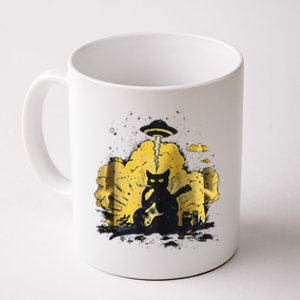 Black Cat Smoking Guitar Explosion Art Print Coffee Mug