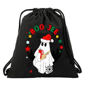 BooJee Christmas Santa Ghost With Red Stanley Tumbler Xmas Drawstring Bag