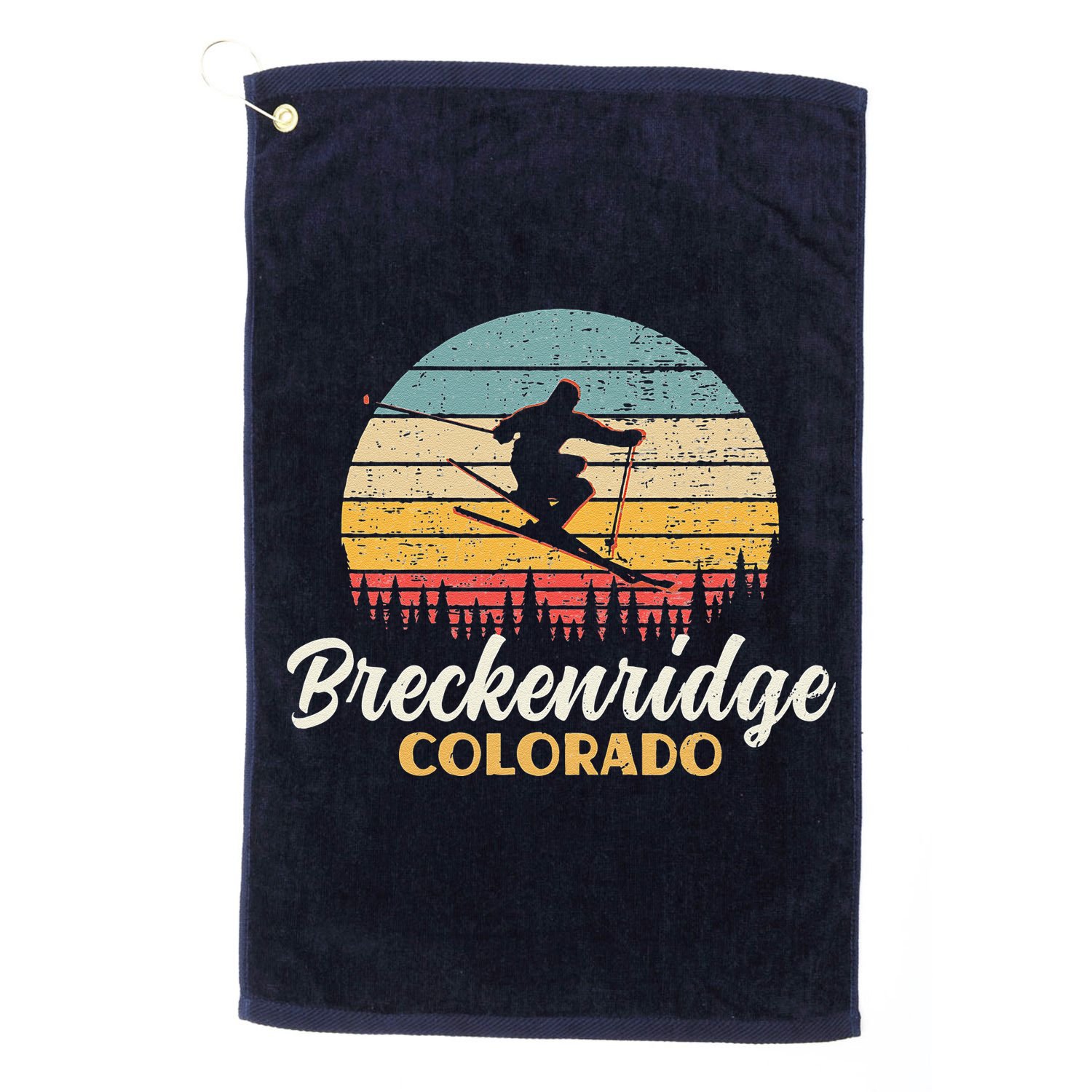 Breckenridge Colorado Skiing Vintage Mountain Ski Vacation Golf Towel