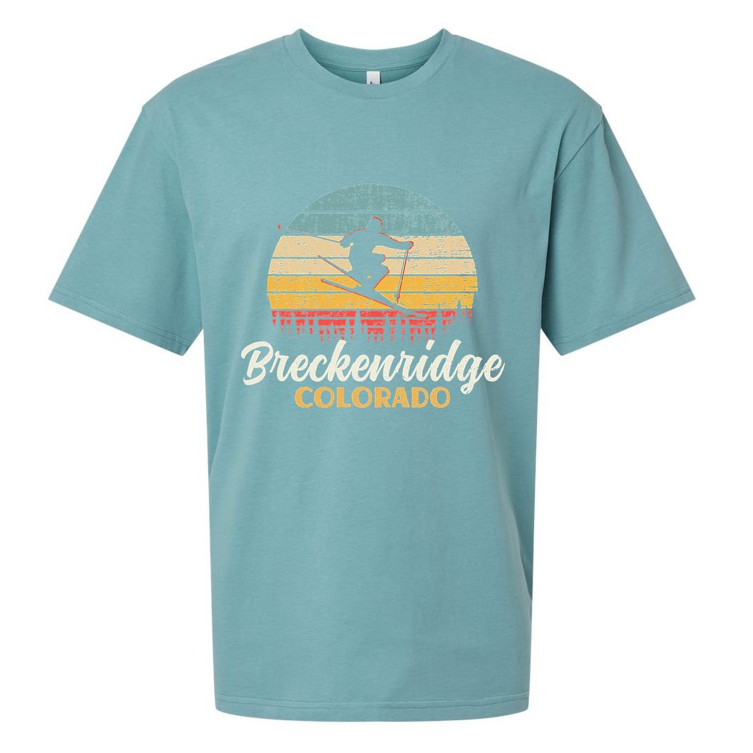 Breckenridge Colorado Skiing Vintage Mountain Ski Vacation Sueded Cloud Jersey T-Shirt