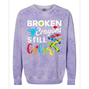 Broken Crayons Still Color Mental Health Awareness Colorblast Crewneck Sweatshirt