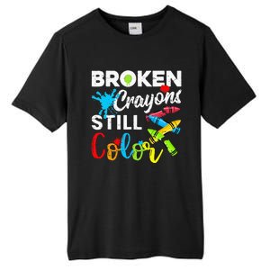 Broken Crayons Still Color Mental Health Awareness Tall Fusion ChromaSoft Performance T-Shirt