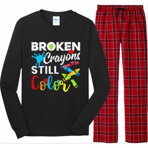 Broken Crayons Still Color Mental Health Awareness Long Sleeve Pajama Set