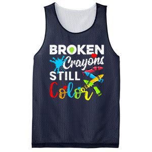 Broken Crayons Still Color Mental Health Awareness Mesh Reversible Basketball Jersey Tank