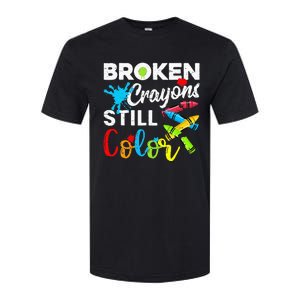 Broken Crayons Still Color Mental Health Awareness Softstyle CVC T-Shirt