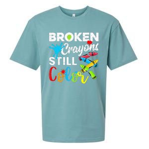 Broken Crayons Still Color Mental Health Awareness Sueded Cloud Jersey T-Shirt