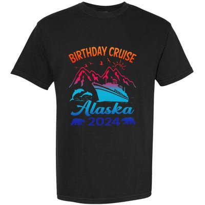 Birthday Cruise Squad 2024 Alaska Party Vacation Garment-Dyed Heavyweight T-Shirt