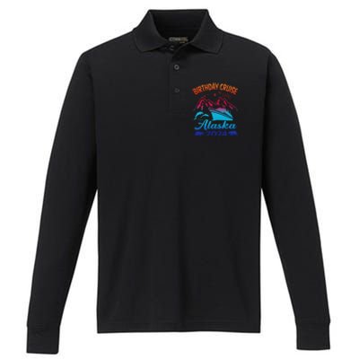 Birthday Cruise Squad 2024 Alaska Party Vacation Performance Long Sleeve Polo