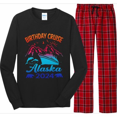 Birthday Cruise Squad 2024 Alaska Party Vacation Long Sleeve Pajama Set