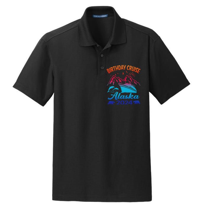 Birthday Cruise Squad 2024 Alaska Party Vacation Dry Zone Grid Polo