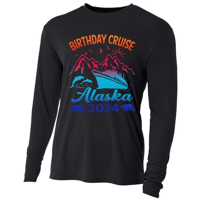 Birthday Cruise Squad 2024 Alaska Party Vacation Cooling Performance Long Sleeve Crew