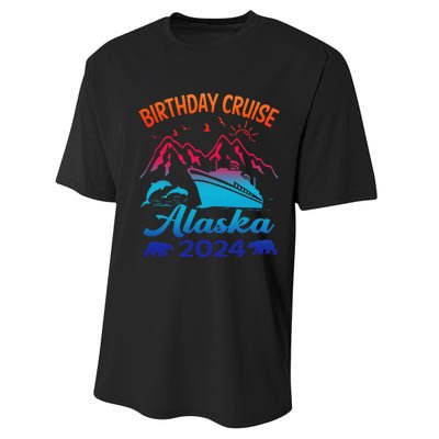 Birthday Cruise Squad 2024 Alaska Party Vacation Performance Sprint T-Shirt