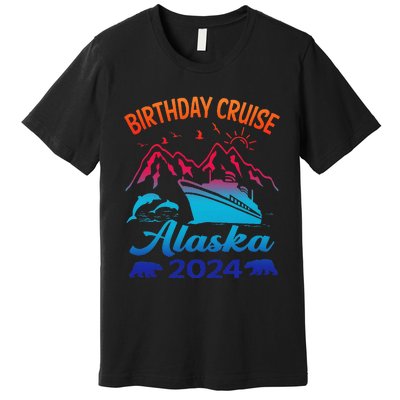 Birthday Cruise Squad 2024 Alaska Party Vacation Premium T-Shirt