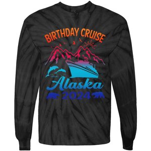 Birthday Cruise Squad 2024 Alaska Party Vacation Tie-Dye Long Sleeve Shirt