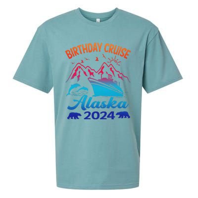 Birthday Cruise Squad 2024 Alaska Party Vacation Sueded Cloud Jersey T-Shirt