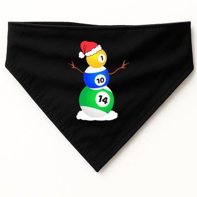 Billiards Christmas Snow Cute Gift Pool Player Christmas Pjs Funny Gift USA-Made Doggie Bandana
