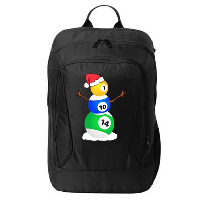Billiards Christmas Snow Cute Gift Pool Player Christmas Pjs Funny Gift City Backpack