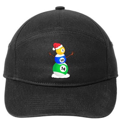 Billiards Christmas Snow Cute Gift Pool Player Christmas Pjs Funny Gift 7-Panel Snapback Hat