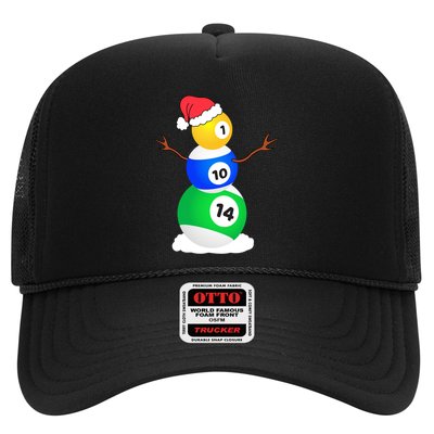 Billiards Christmas Snow Cute Gift Pool Player Christmas Pjs Funny Gift Trucker Hat