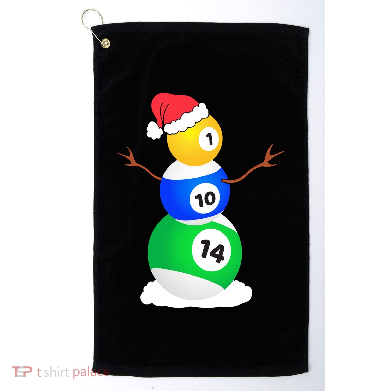 Billiards Christmas Snow Cute Gift Pool Player Christmas Pjs Funny Gift Golf Towel
