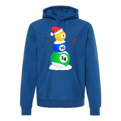 Billiards Christmas Snow Cute Gift Pool Player Christmas Pjs Funny Gift Premium Hoodie