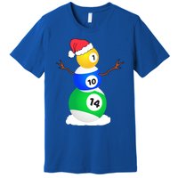 Billiards Christmas Snow Cute Gift Pool Player Christmas Pjs Funny Gift Premium T-Shirt