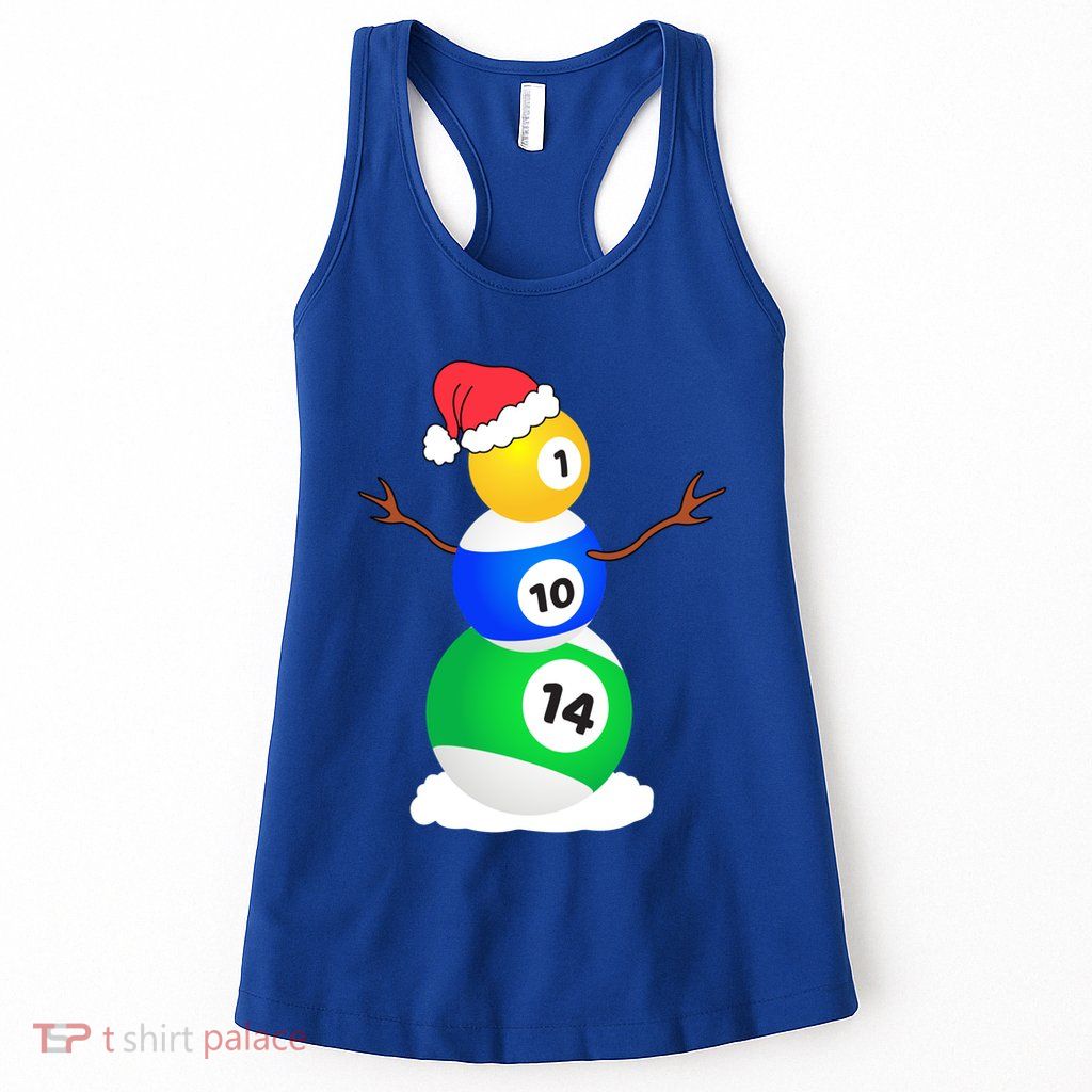 Billiards Christmas Snow Cute Gift Pool Player Christmas Pjs Funny Gift Womens Tank Top