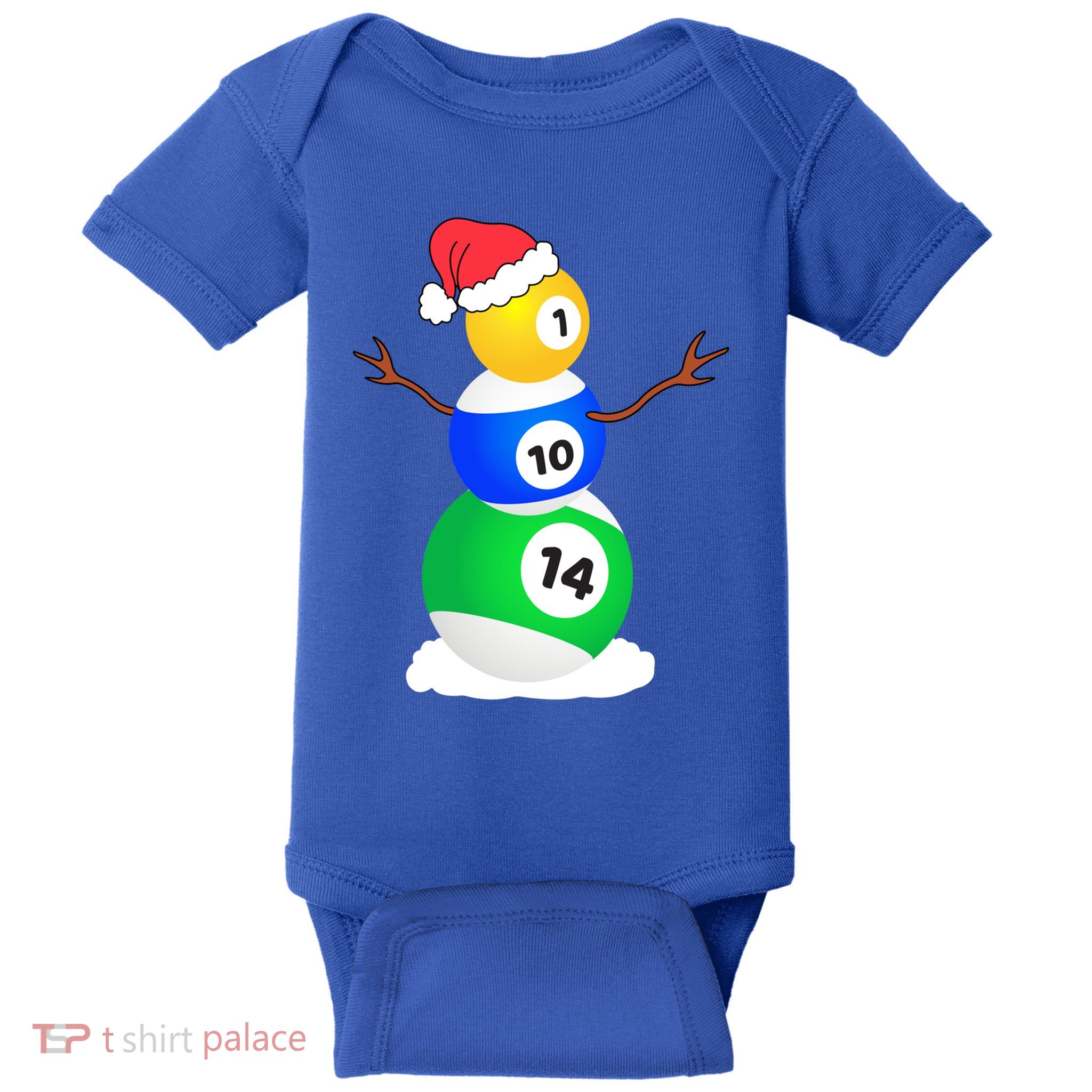 Billiards Christmas Snow Cute Gift Pool Player Christmas Pjs Funny Gift Baby Bodysuit