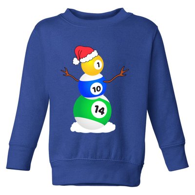 Billiards Christmas Snow Cute Gift Pool Player Christmas Pjs Funny Gift Toddler Sweatshirt