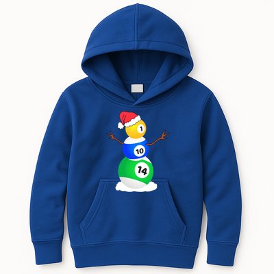Billiards Christmas Snow Cute Gift Pool Player Christmas Pjs Funny Gift Kids Hoodie