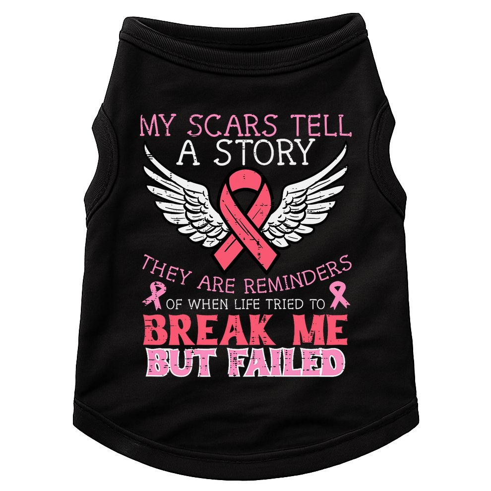 Breast Cancer Survivor My Scar Tell Story Awareness Women Doggie Tank