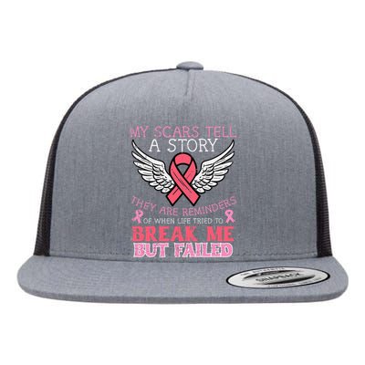 Breast Cancer Survivor My Scar Tell Story Awareness Women Flat Bill Trucker Hat