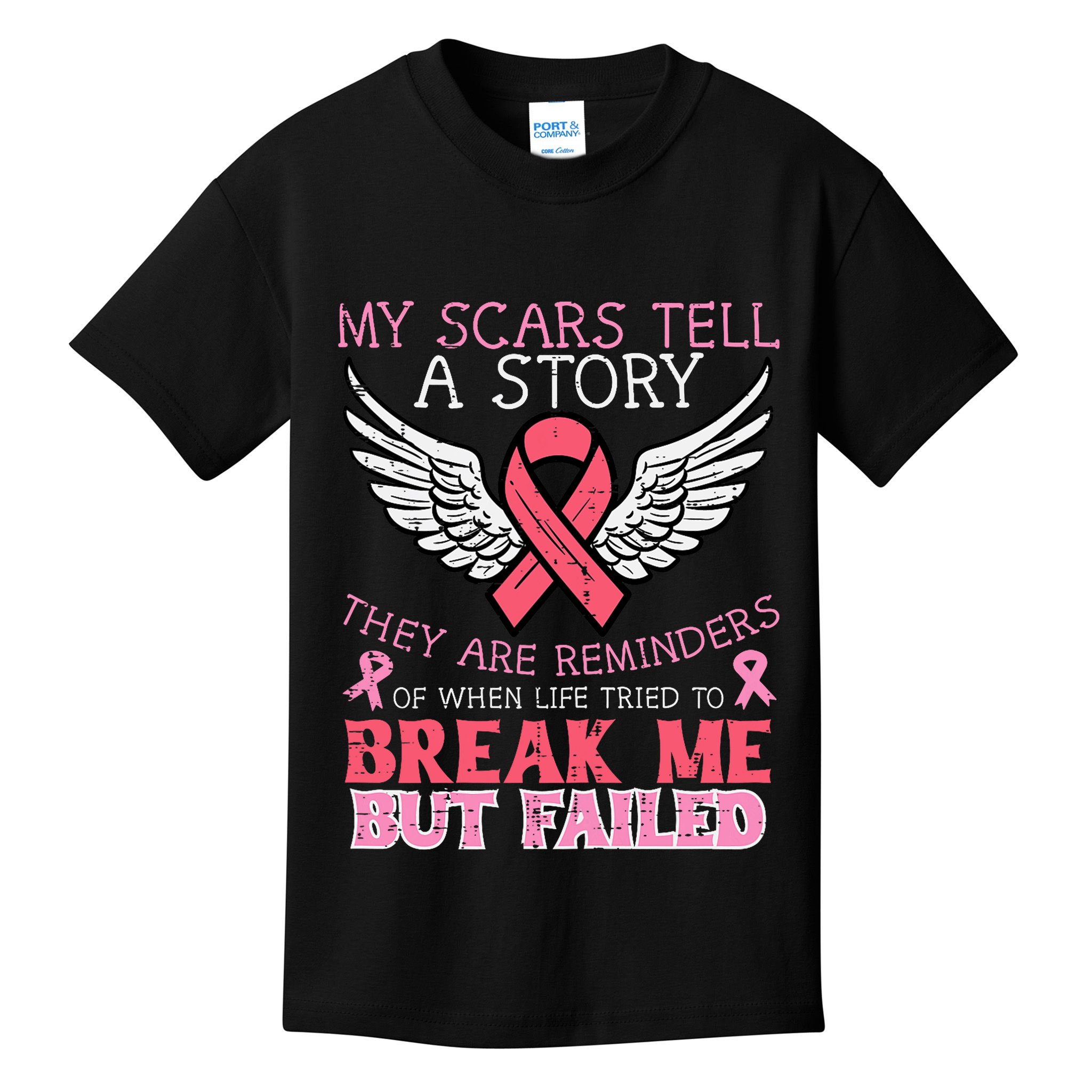 Breast Cancer Survivor My Scar Tell Story Awareness Women Kids T-Shirt