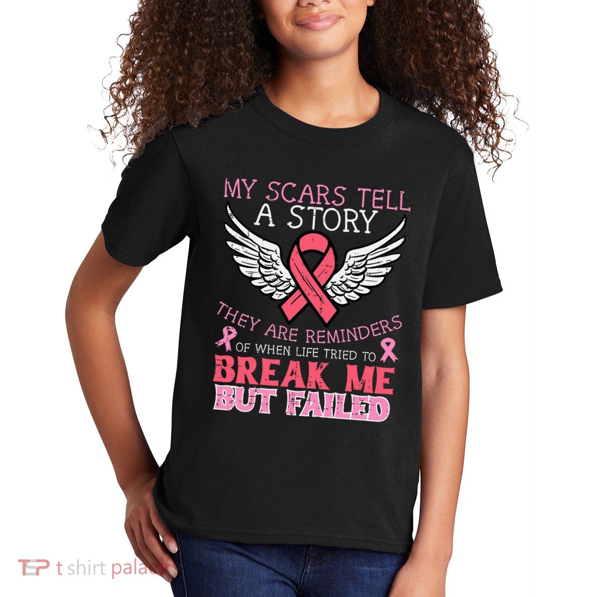 Breast Cancer Survivor My Scar Tell Story Awareness Women Kids T-Shirt