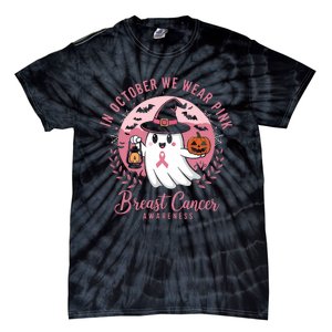 Breast Cancer Shirts Women Halloween In October We Wear Tie-Dye T-Shirt