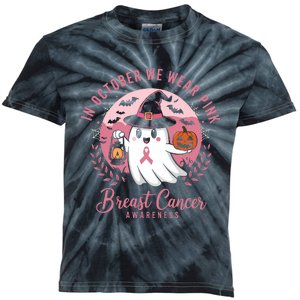 Breast Cancer Shirts Women Halloween In October We Wear Kids Tie-Dye T-Shirt