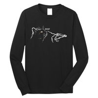 Black Cat Skeleton Hand Boop Halloween Pet Long Sleeve Shirt