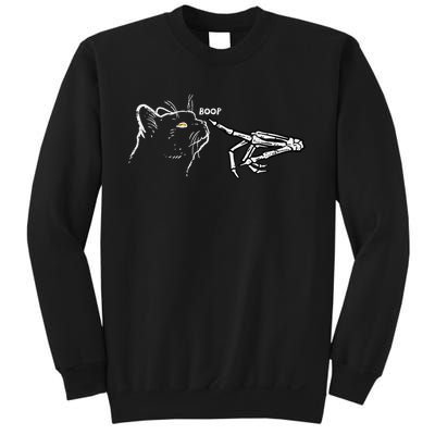 Black Cat Skeleton Hand Boop Halloween Pet Sweatshirt