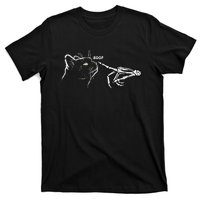 Black Cat Skeleton Hand Boop Halloween Pet T-Shirt