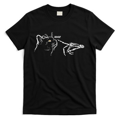 Black Cat Skeleton Hand Boop Halloween Pet T-Shirt