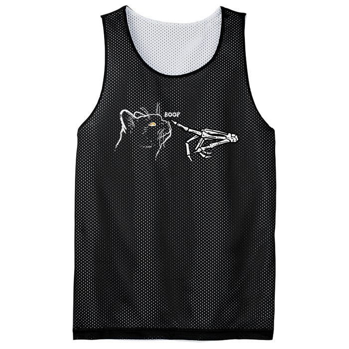 Black Cat Skeleton Hand Boop Halloween Pet Mesh Reversible Basketball Jersey Tank