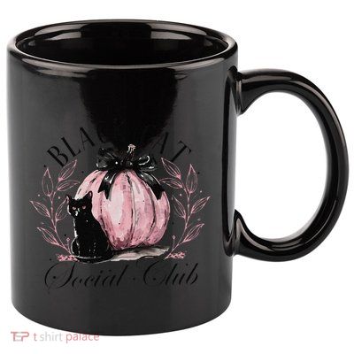 Black Cat Social Club Halloween Cat Mama 11oz C Handle Ceramic Mug