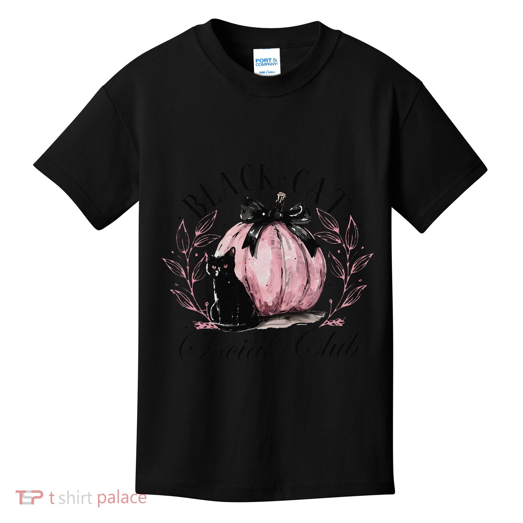 Black Cat Social Club Halloween Cat Mama Kids T-Shirt
