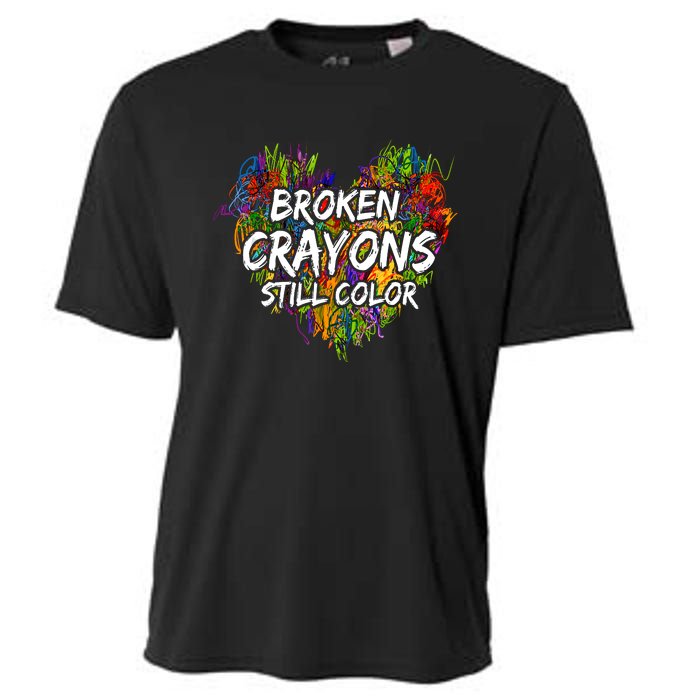 Broken Crayons Still Color Mental Health Awareness Supporter Cooling Performance Crew T-Shirt