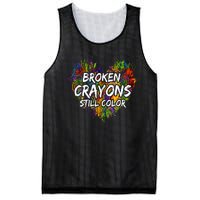 Broken Crayons Still Color Mental Health Awareness Supporter Mesh Reversible Basketball Jersey Tank